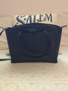 Kate Spade Frannie black leather Tote Satchel Shoulder Bag